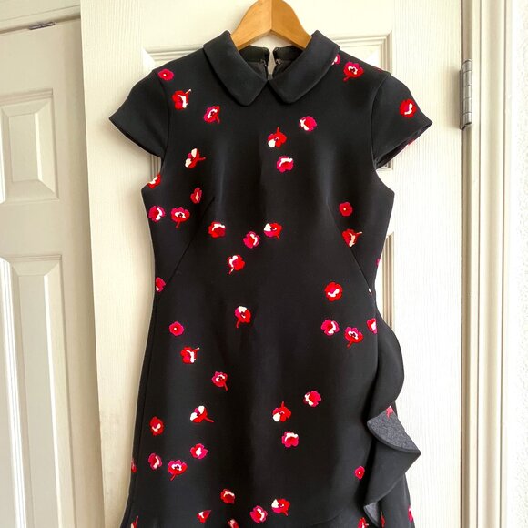 Kate Spade New York Dresses & Skirts - Kate Spade New York Florals Ruffle Dress, Peter Pan collar, cap sleeves, size 0